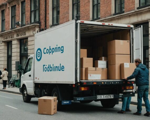 People loading a moving truck with boxes and furniture, ensuring efficient and safe arrangement.